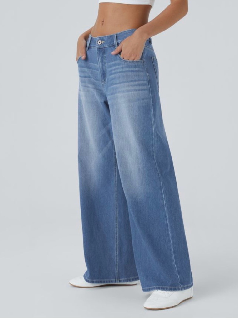 HALARA Light Blue Wide-Leg Jeans